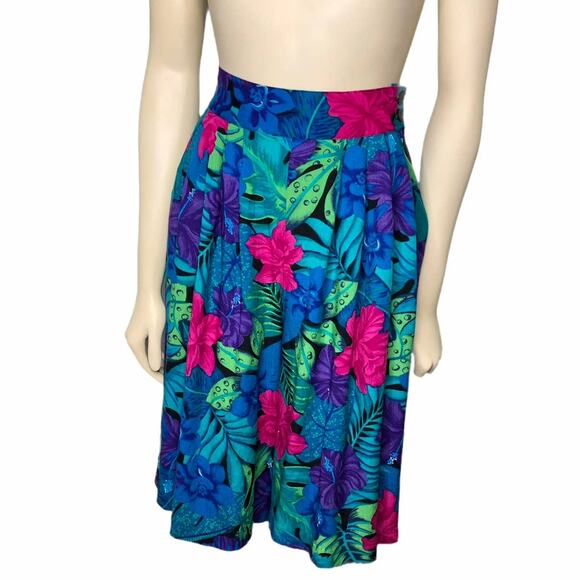 80's/90's Tropical Modest shorts/skirt/Culottes - Picture 1 of 7